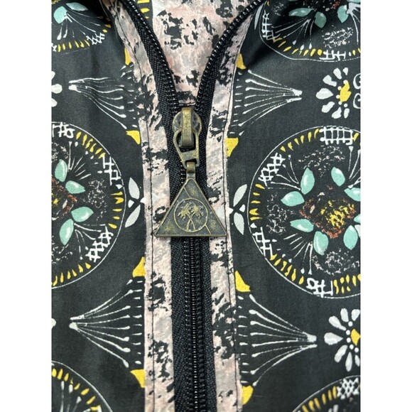 Vintage Casual Isle Women's Size Medium 100% Silk Windbreaker Geometric Mob Wife - Picture 6 of 13